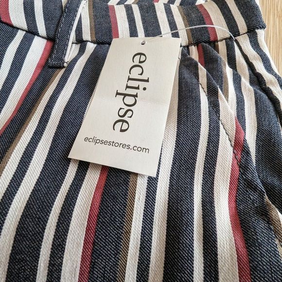 NEW Stripped Mild Stretch Stripped Office Pants with rear pockets Size Small - Picture 6 of 11